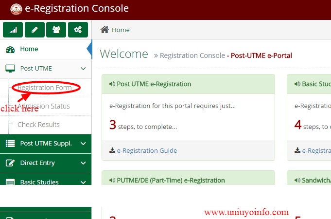 uniuyo registration form