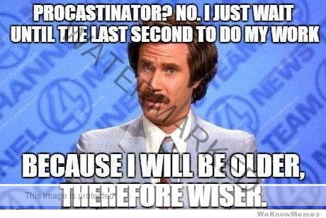 Image result for procrastination meme