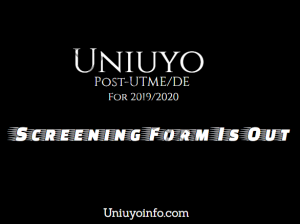 uniuyo screening exercise 2019/2020